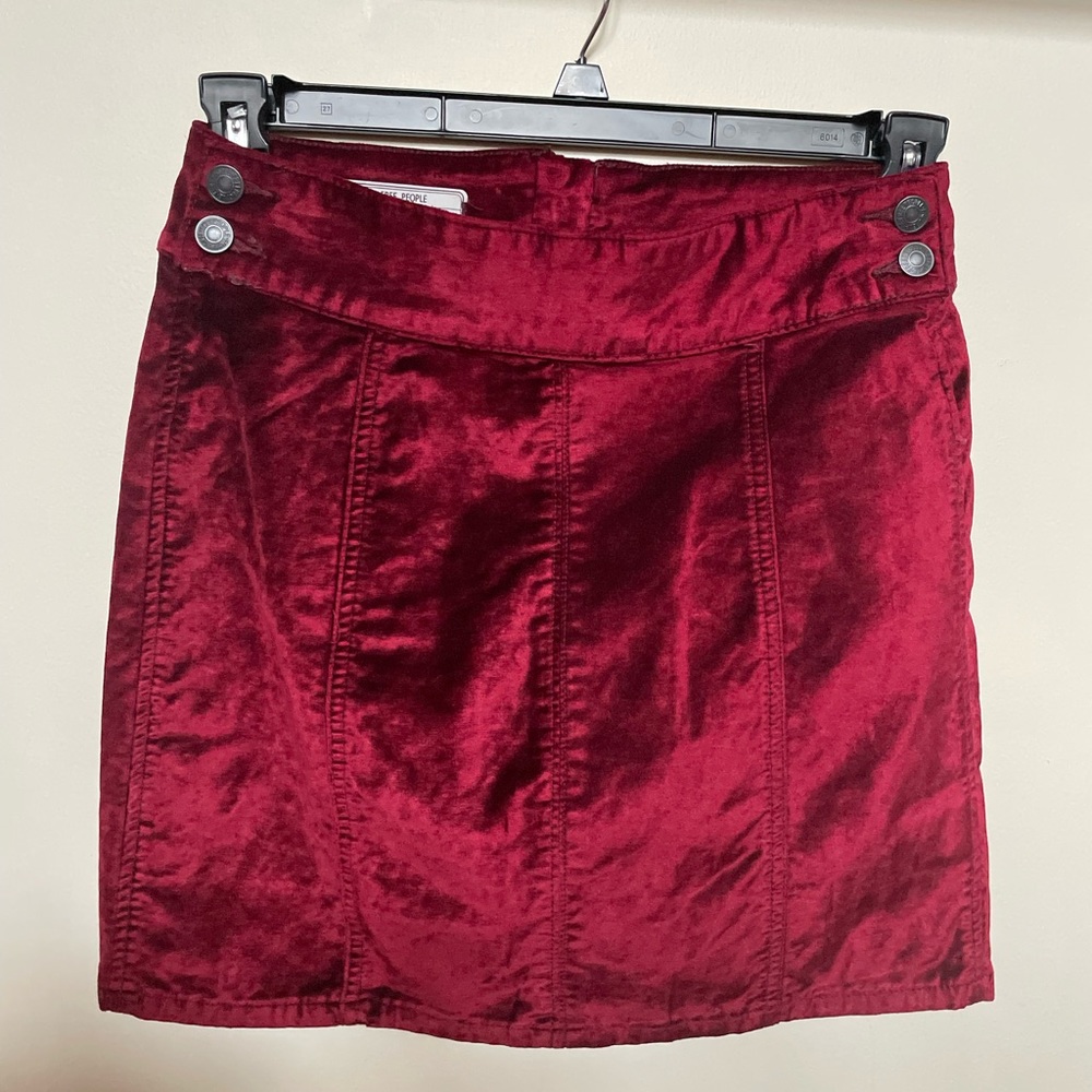 Festive Free People Retro Bodycon Velvet Skirt, Size:27, Like new, worn once!